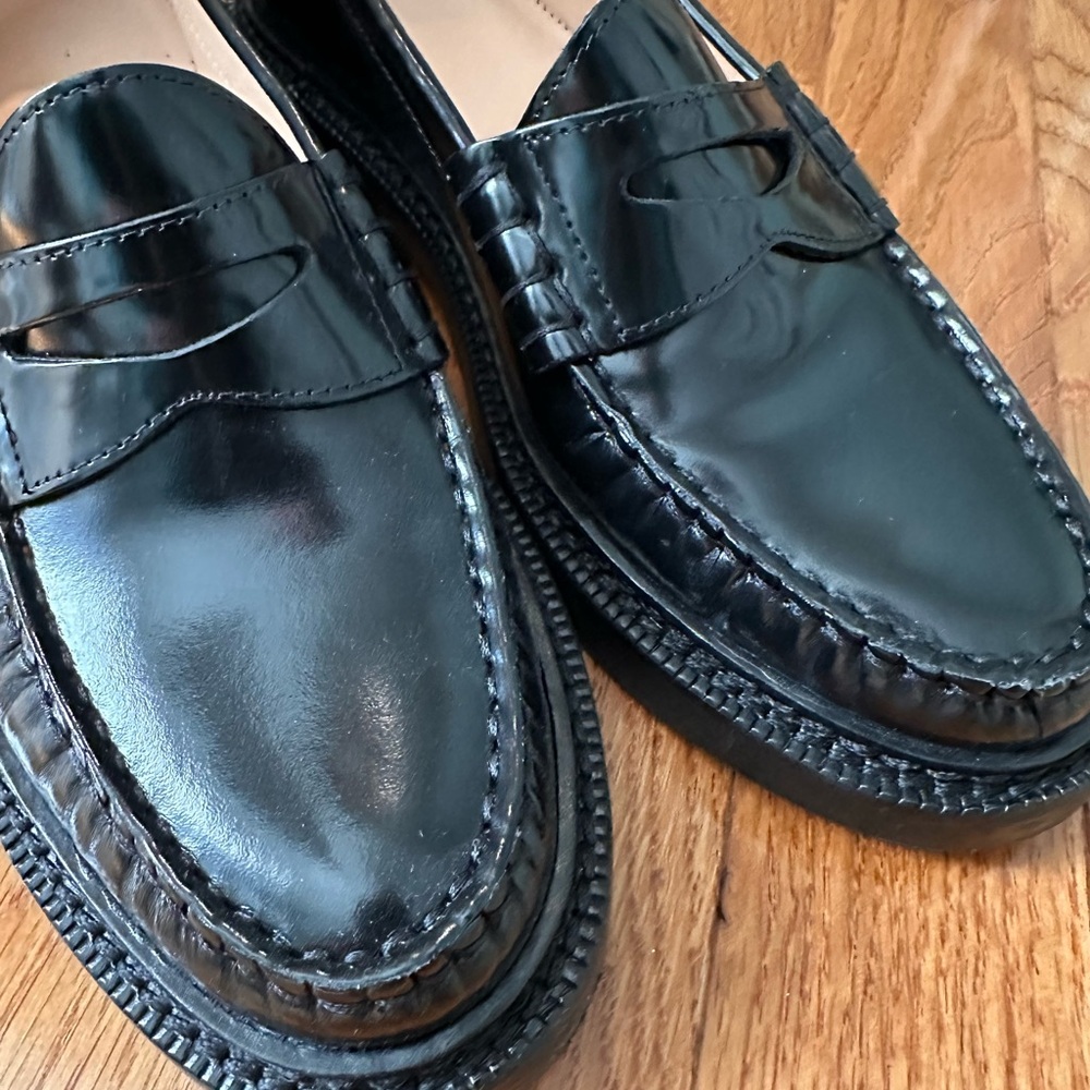 J Crew Black Loafers